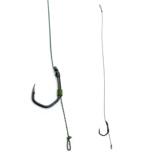 Поводок Flat Feeder с волосяной оснасткой Carp Hunter Wide Gape Size 8   Мягкий  10см