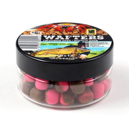 Бойлы нейтральные GBS&Fadeev wafters  T.Nut-M.Crab 10x12мм  50 г (Тигровый Орех-М. Краб+ликвид) 1