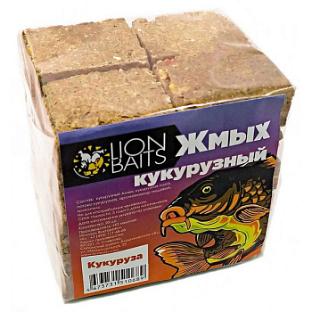 Прикормка Lion Baits Карп/карась Жмых кукурузный 520 г (Макуха Кукуруза) 