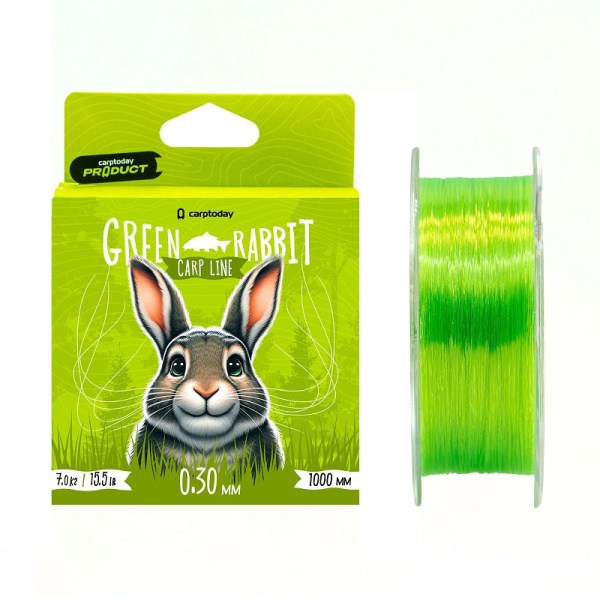 Леска CARPTODAY Green Rabbit  1000м 7,0кг 0,30мм