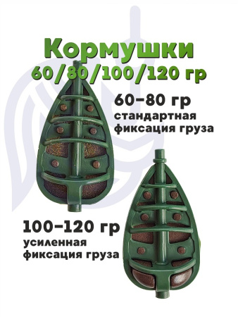 Набор неоснащенных кормушек 4 шт+ топтушка  Tackle Fish Wide XL Flat Method 60г